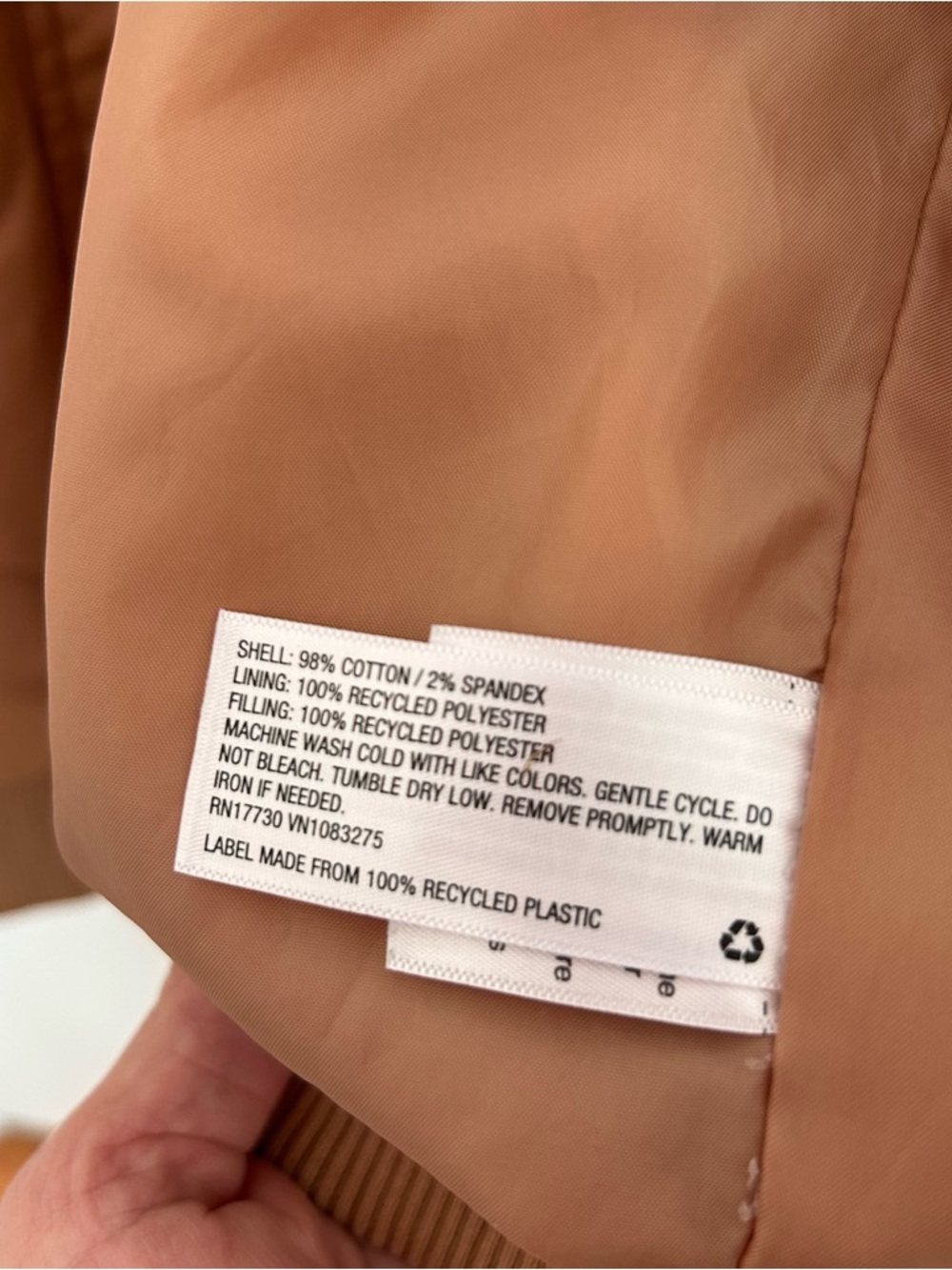 Universal Thread Quilted Bomber Jacket - Peach/Tan - Picture 3 of 8